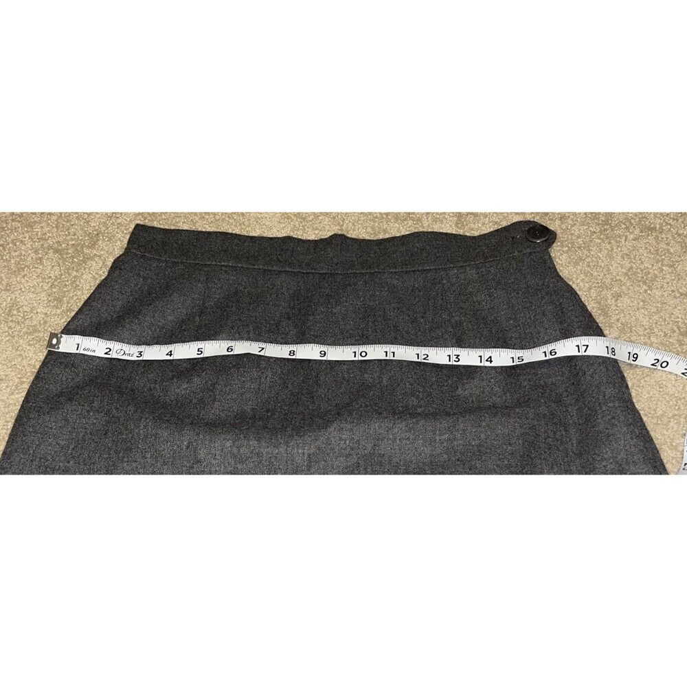 Vtg 1980s Moschino Couture (12) Skirt Charcoal Grey Wool Knee-Length (Fits a 6) - Picture 4 of 10
